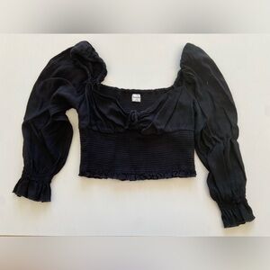 Kids Black Ruffled Bottoms